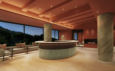 全15室すべてに半露天風呂を備えた、渓谷沿いのスモールラグジュアリーホテル『廻』が舞台です。